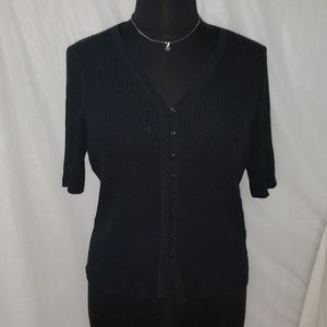 Venezia 18 / 20 black short sleeve button cardigan
